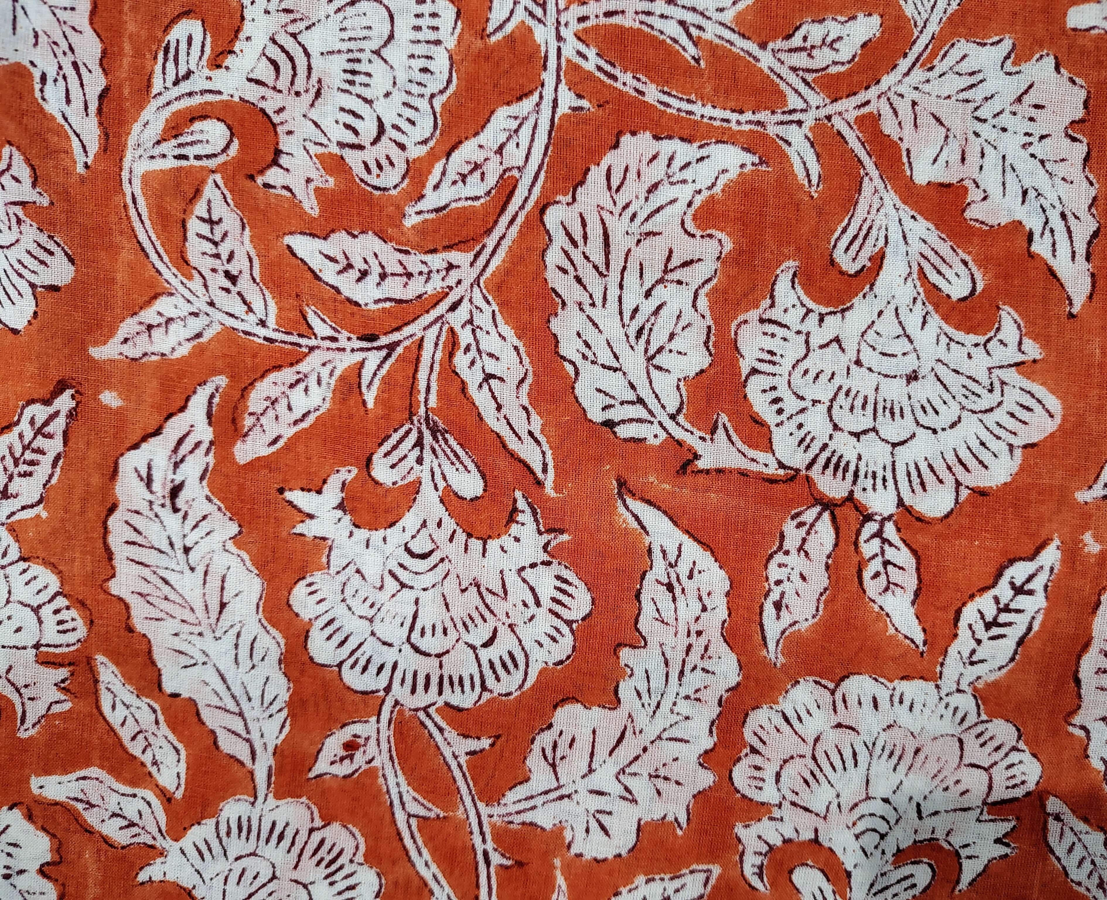 Hand-Block Print Cotton Floral Curtains - Bohemian Decor