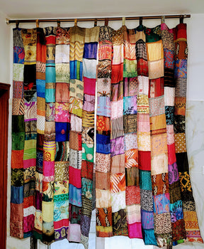 Silk Sari Patchwork boho theme home decor