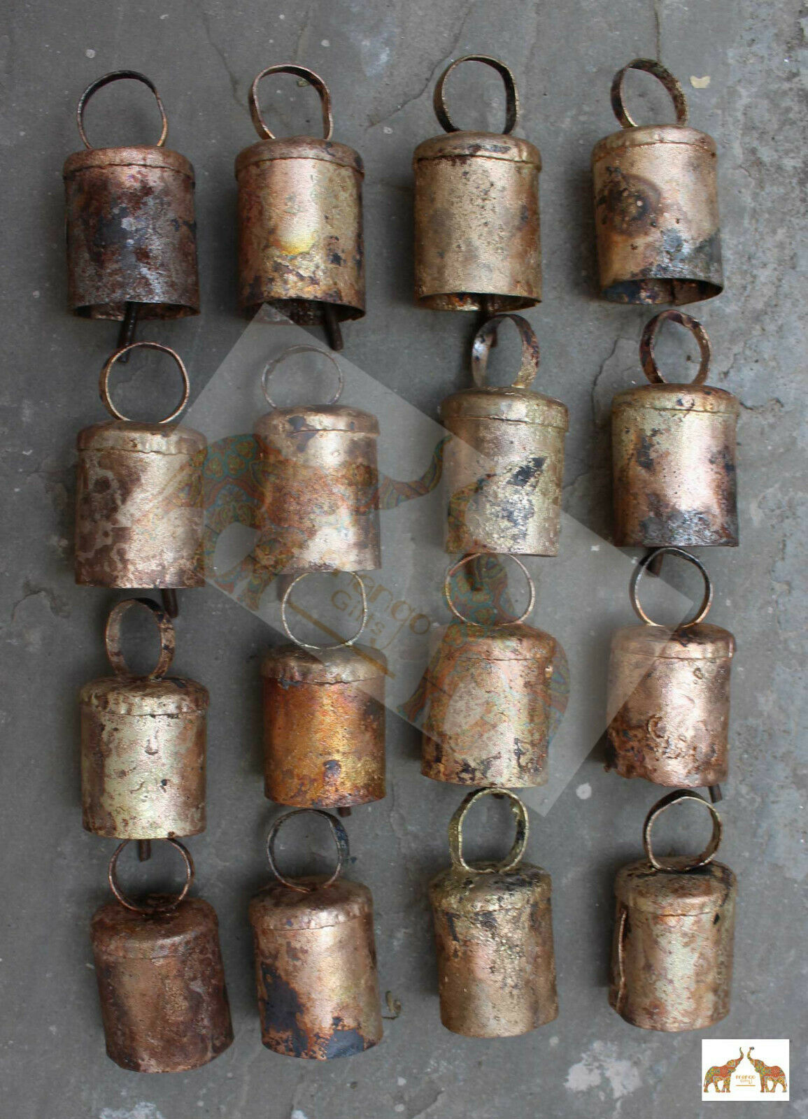 Recycled Iron Bells Iron Tin Handmade Shabby Chic 