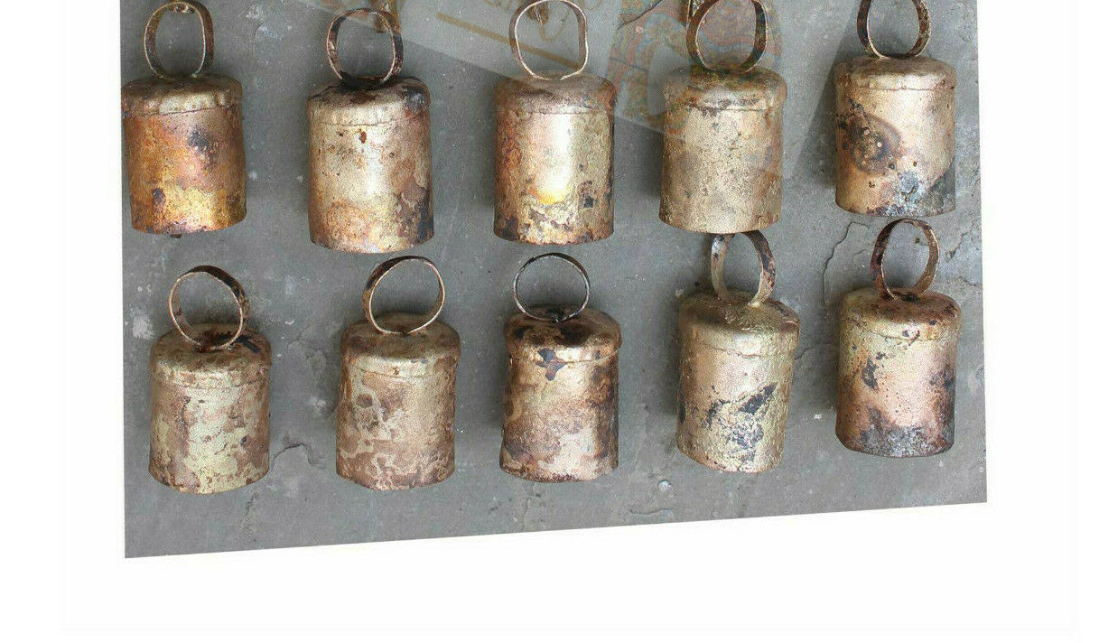 Recycled Iron Mug Bells 2.5" Inches Height Antique Rustic Finish Loud Sound Wholesale Lot - Mangogiftsstore