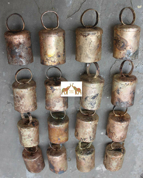 Recycled Iron Mug Bells 2.5" Inches Height Antique Rustic Finish Loud Sound Wholesale Lot - Mangogiftsstore