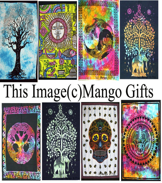 Tie-Dye Tapestry Hippy Wall Hanging Decor Art Cotton Posters Wholesale Lot - Mangogiftsstore