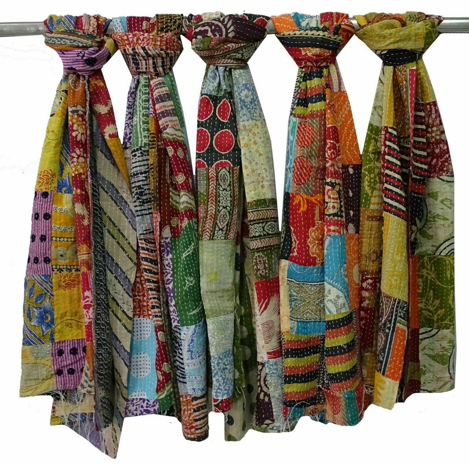 Kantha Vintage Cotton Scarves - Reversible Stole Apparel & Accessories