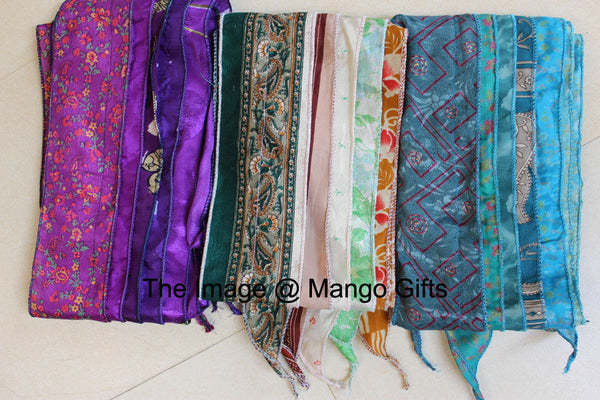 Indian Silk sari vintage Stole scarves - Mangogiftsstore