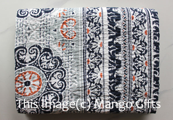 Indian Cotton Kantha Bedspreads/Bedthrow Quilt (Set of 5 Pcs) Assorted 86 x 106" approx - Mangogiftsstore