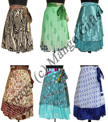 Wevez® Women's Long Indian Wrap Sari Skirt, One Size, Assorted at Amazon  Women's Clothing store