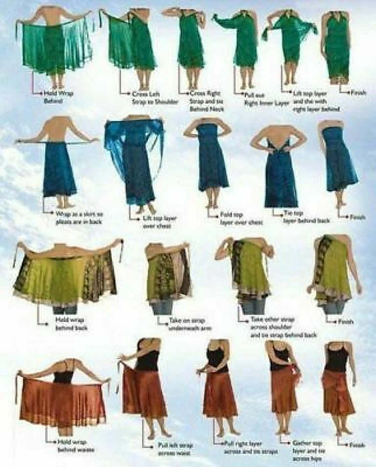 Vintage Silk Sari Magic Wrap Skirt - Beach Wear