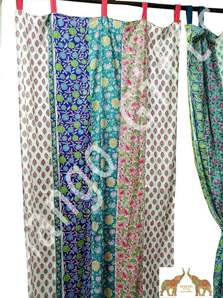 Wholesale Indian Hand Block print Patchwork Boho Curtain Window Panels 100%Cotton - Mangogiftsstore