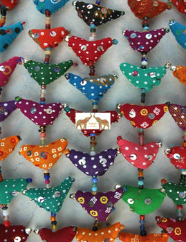 Handmade 30 bird bells for a colorful traditional touch. Eco-friendly, perfect for gardens or entryways.