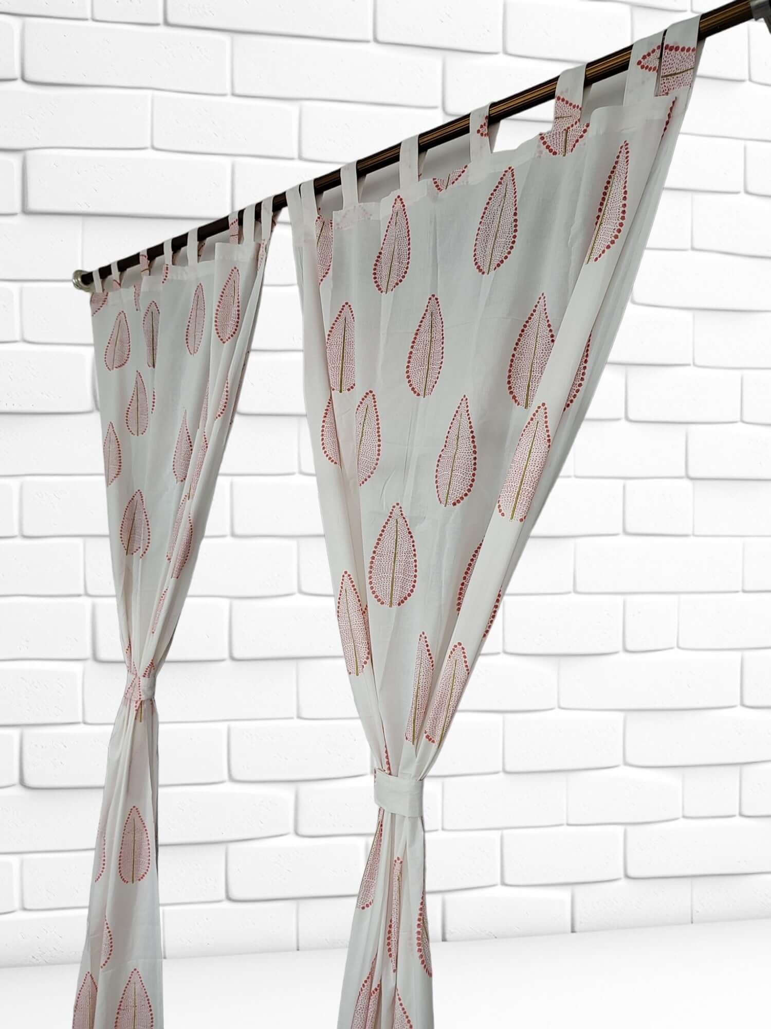 Hand-Block Print Cotton Floral Curtains - Bohemian Decor