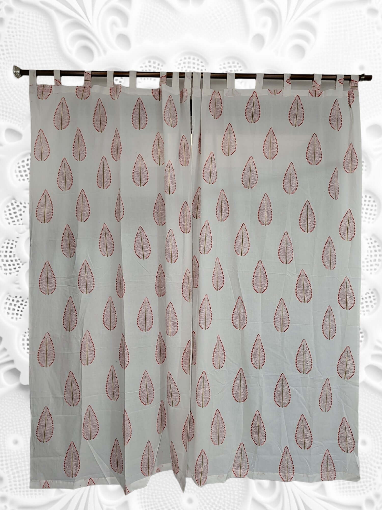 Hand-Block Print Cotton Floral Curtains - Bohemian Decor