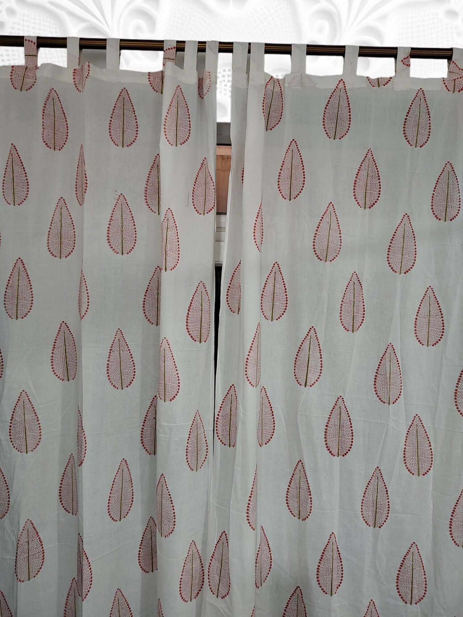 Hand-Block Print Cotton Floral Curtains - Bohemian Decor
